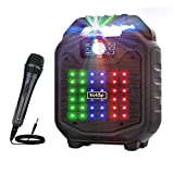 VerkTop Kid Karaoke Machine, Upgrade Bluetooth Karaoke Speaker for Adults & Kids Portable Mic and Speaker Machine with Disco Lights and Wired Microphone for Birthday Party Christmas