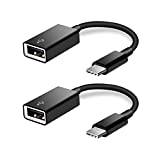 FLEAVER USB C to USB Adapter [2 Pack],Type-C OTG Cable Type C Male to USB A Female Adapter Compatible with Pro/Air 2019 2018 2017, Galaxy S20 S20+ Ultra Note 10 S9 S8 (Black)