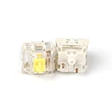 Gateron Switches Mx Keyboard Switch 3pin SMD LED Underglow Led Compatible for MX Mechanical Keyboards Transparent Cover White Base (SMD Yellow 68 PCS)