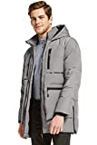 Orolay Men's Thickened Down Jacket Hooded Winter Coats with 6 Pockets Grey L