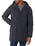 Amazon Essentials Men's Long-Sleeve Water-Resistant Hooded Insulated Coat, Black, Large
