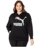 PUMA Women's Plus Size Classics Logo Hoodie, Cotton Black-Gloaming, 3X