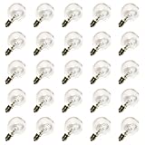SUNSGNE 25 Pack G40 Replacement Bulbs 5W Clear Globe Bulbs 1.5-Inch String Light Replacement Bulbs for Indoor Outdoor Patio Decor- Fits E12/C7 Candelabra Screw Base Sockets