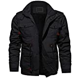 EKLENTSON Winter Coats Men Military Bomber Jacket Military Jackets Outwear Jackets for Men Windproof Coat for Men Black