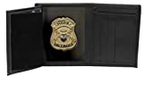Perfect Fit Shield Wallets Detroit Police Recessed Badge Wallet (Cutout 187, 2.6 inches tall), Black, One Size