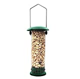 Premium Steel Sunflower Seed and Peanut Feeder, 9.5" Tall, Wild Bird Feeder for Woodpeckers, Titmice, Nuthatches, Chickadees, Jays and More