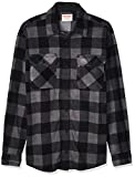 Wrangler mens Long Sleeve Plaid Fleece Jacket Button Down Shirt, Gray Buffalo Plaid, Large US
