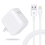 iPad Charger iPhone Charger, 12W Foldable USB Charger Block USB Wall Charger with 3FT USB to Lightning Cable, Phone Charger for iPad, iPad Mini, iPad Air 1/2/3, iPad Pro 10.5 Inch, iPhone 13/12/X/8/7