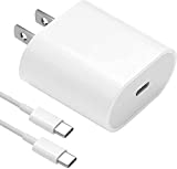 18W USB C Fast Charger for 2021/2020/2018 iPad Pro 12.9 Gen 5/4/3, iPad Pro 11 Gen 2/1, iPad Air 4, iPad Mini 6 Generation 2021, Pixel 4 XL/3, PD Wall Charger with 6.6ft USB C to USB C Charging Cable