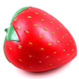 ACCOCO 10 inch Large Slow Rising Squishy Toys, Jumbo Squishy Kawaii Cute Strawberry Cream Scented Squishy Soft Kids Toys Doll Stress Relief Toy, Decorative Props Large (Jumbo Strawberry)