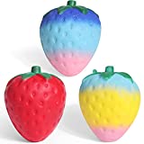 Anzmtosn Strawberry Jumbo Squishies Toys, Sensory Push Bubble, Slow Rising Squishy Toys Galaxy Starry Packs Scented Squishy Squeeze Toy Stress Reliever Gift