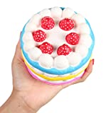 Anboor 4.33" Squishies Jumbo Slow Rising Kawaii Colorful Squishies Strawberry Cake Scented 1 Pcs