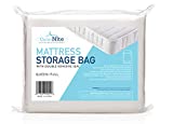 Extra Thick Mattress Storage Bag with Adhesive Seal for Moving and Storing – Clear 4 MIL Plastic - Protects Bedding and Furniture from Moisture, Dirt and Dust - 76 x 96 Full & Queen