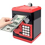 Yanaze Kids Money Bank, Electronic Password Piggy Bank Cash Coin Money Saving Box for Kids Mini ATM Toy Gift for Children Boys Girls (Red)