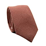 DAZI Men's Skinny Tie, Cotton Wool Linen Necktie, Great for Weddings, Groom, Groomsmen, Missions, Dances, Gifts. (Sedona)