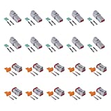 MUYI 10 Kit 2 Pin Way DT04-2P DT04-2S Waterproof Connector 13 Amps Continuous 14-22 AWG DT Series Connector