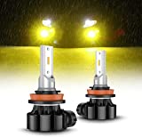 SEALIGHT H11 H8 H16 Fog Light Bulbs, 3000K Amber Yellow 4000 Lumens 11W High Power, LED Fog Light DRL Bulbs Replacement for Cars ,Trucks, SUVs, Vans(Pack of 2)