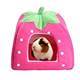 Rabbit Guinea Pig Hamster House Bed Cute Small Animal Pet Winter Warm Squirrel Hedgehog Chinchilla House Cage Nest Hamster Accessories (9x9x10 Inch (Pack of 1), Rose red)