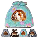 Guinea Pig Bed, Guinea Pig Hideout House Accessories Warm Bed for Small Animals Hamsters Chinchillas Dwarf Bunnies Hedgehogs. S, Green Flower