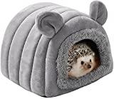 MRTIOO Small Animals Warm House Cage Supplies, Hedgehog Guinea Pig Hamster Cave Bed Nest Hideout - Gray