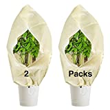 Bonviee 2 Packs Plant Covers Freeze Protection-47.24”×70.86” Large Tree Covers Frost Protection Blankets for Plants, Reusable Shrub Jakets Covers for Winter, with Drawstring & Zipper