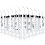 DEPEPE 12pcs 12cc Disposable Graduated Curved Syringe Irrigation Syringe with Curved Tip