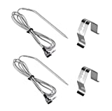 Grillme 2 Sets Replacement High-Temperature Meat BBQ Probe for Camp Chef NTC Pellet Grills with Stainless Steel Probe Clip
