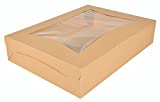 Southern Champion Tray 23133K Kraft Paperboard Lock Corner Window Bakery Box, 19" Length x 14" Width x 4" Height (Case of 50)