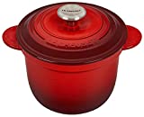 Le Creuset Enameled Cast Iron Rice Pot with Lid & Stoneware Insert, 2.25 qt., Cerise