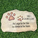 somiss Pet Memorial Stones,Personalized Dog Memorial Stones All Content is Customizable, Pet's Name & Born Passed Dates & One Sentence, Paw Prints Pet Loss Gift