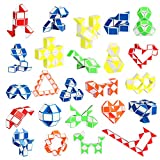 Ganowo 24 Pack Fidget Snake Cube, Mini Twist Puzzle Party Bag Fillers Bulk Toys for Kids Teens Birthday Stocking Stuffers Party Favors Supplies Goodie Bags Fillers, Random Colors