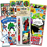 Marvel Superhero Gel Pen & Bookmark with Over 296 Stickers Featuring Spiderman, Captain America, Thor, Iron Man and More (Marvel Hero Party Supplies)