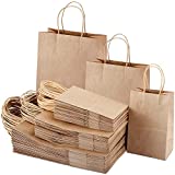 TOMNK 90pcs Brown Paper Bags with Handles Mixed Size Gift Bags Bulk, Perfect Kraft Paper Bags, Shopping Bags, Retail Bags, Party Bags, Merchandise Bags, Favor Bags