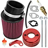 FVRITO High Performance Upgraded Air Filter adapter Intake Spark Plug Kit for Predator 212cc 6.5 Hp Engine Mini Bike Go Kart Racing Red