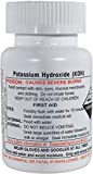 Potassium Hydroxide Flakes KOH Caustic Potash Anhydrous Dry Electrolite - 4 oz Bottle - Food Grade - HDPE Container with resealable Child Resistant Cap…