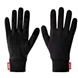 Aegend Running Gloves Women Men Touch Screen Cycling Sports Mittens Liners Warm Gloves, Black, Medium