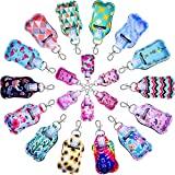 Hand Sanitizer Holders, Shynek 40pcs Empty Travel Size Bottle and Keychain Holders Set Include 20pcs Flip Cap Reusable Bottles, 20pcs Reusable Bottles Keychain Carriers for Hand Sanitizer