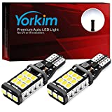 Yorkim 921 LED Bulb 912 led reverse lights High Power 2835 21-SMD Chips Extremely Bright Error Free T15 led bulb Backup Light Bulbs 906 904 902 W16W 921 led lights for car, 6000K White, Pack of 2