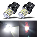 iBrightstar Newest 9-30V Super Bright Low Power 7443 7440 T20 LED Bulbs with Projector Replacement for Back Up Reverse Lights or Tail Brake Lights, Xenon White