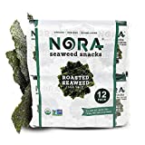 Seaweed Snacks - Seaweed Sheets - Dairy Free Snacks - Vegan Seaweed Snacks Organic - Seaweed Chips - Organic Seaweed Snack - Nori Seaweed Thins - NORA Seaweed Snacks - Roasted Seaweed Salt - 12 Pack