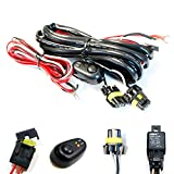 iJDMTOY (1) 9005 9006 H10 Relay Harness Wire Kit with LED Light ON/Off Switch Compatible with Aftermarket Fog Lights, Driving Lights, Xenon Headlight Lighting Kit, LED Work Lamp, etc