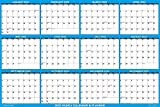 2022 Erasable Calendar, Dry Erase Wall Planner by SwiftGlimpse, 32" x 48", X Large, Horizontal, Reversible for Large Planning Space