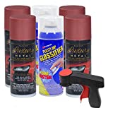 Plasti Dip Rim Kit: 4 Aerosol Cans Luxury Volcano Red, 2 Aerosol Cans Glossifier, 1 Cangun