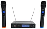 Rockville RWM132V VHF Wireless Dual Handheld Microphone System/High Sensitivity, Black