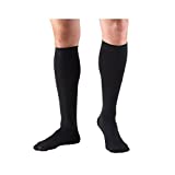 Truform Compression Socks, 8-15 mmHg, Men's Dress Socks, Knee High Over Calf Length, Black, Large