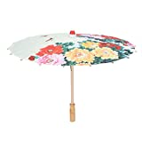 Agatige Oiled Paper Umbrella, Chinese/Japanese Printed Silk Cloth Umbrella Parasol for Photography Cosplay Costumes Hanfu Wedding Decor(A)