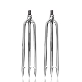Agatige 2Pcs 3 Prong Fish Spear Harpoon with Gig Gaff Hook Barb for Outdoor Fishing Tackle Stainless Steel