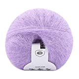 Agatige 25g/Roll Mohair Knitting Yarn, Soft Wool Yarn DIY Shawl Scarf Socks Crocheting Supplies(Purple)