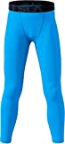 TSLA DRST Boys Youth UPF 50+ Compression Pants Baselayer, Cool Dry Running Tights, 4-Way Stretch Workout Leggings, Tights Sky, 8