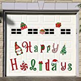 Whaline Christmas Garage Decoration Magnets Stickers Happy Holidays Christmas Refrigerator Stickers Gnome Christmas Garage Door Decals for Christmas Party Supplies Home Decorations, 18 Pieces